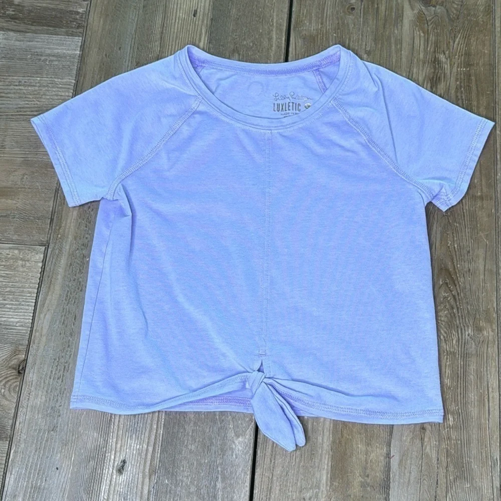 Girls Lilly Pulitzer Luxletic Lavender Tee Size Large (8/10)